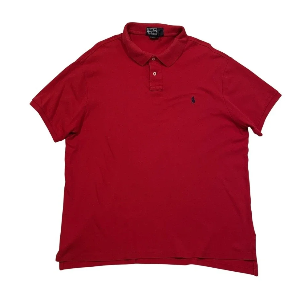 Polo Ralph Lauren Mens XL Custom Fit Red Short Sleeve Pony‎ Logo Polo Shirt
